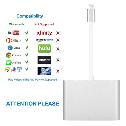 3 in 1 8 Pin to HDMI / VGA / Audio Adapter