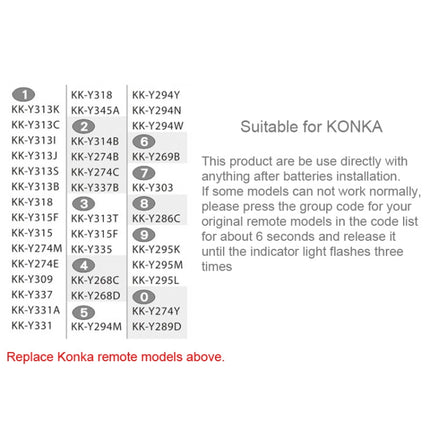 CHUNGHOP E-K906 Universal Remote Controller for KONKA LED TV / LCD TV / HDTV / 3DTV