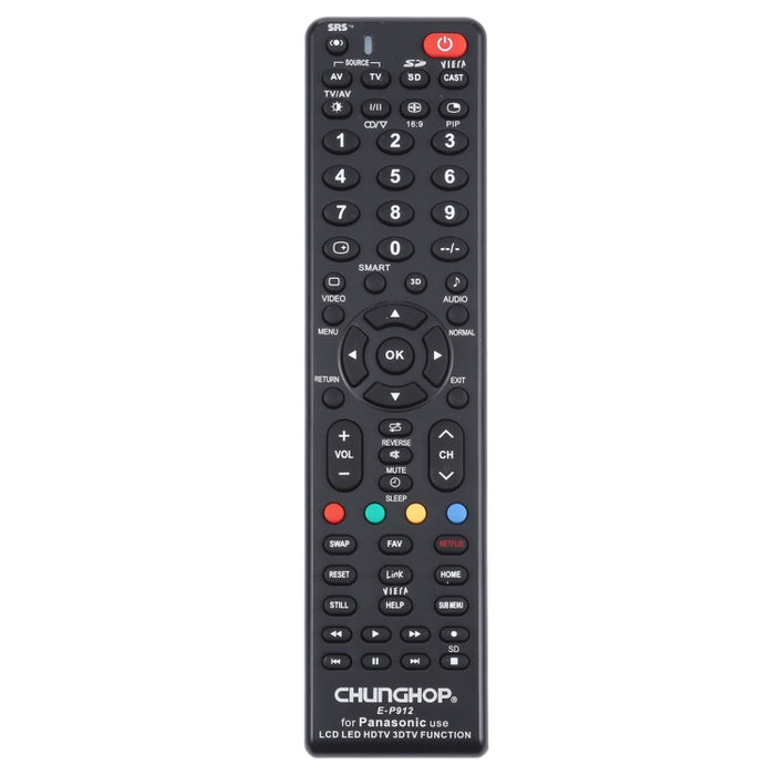 Mando a distancia universal CHUNGHOP E-P912 para televisores LED, LCD, HDTV y 3DTV de PANASONIC, para televisores de PANASONIC