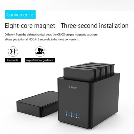 ORICO DS500U3 3.5 inch 5 Bay Magnetic-type USB 3.0 Hard Drive Enclosure with Blue LED Indicator, USB 3.0