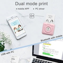 Peripage A6 Portable Inkless Pocket Thermal Bluetooth Printer, A6 White, A6 Pink, A6 Blue