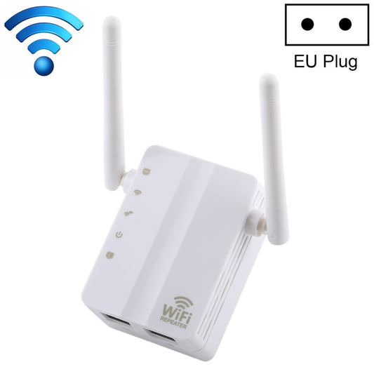 300Mbps Wireless-N Range Extender WiFi Repeater Signal Booster Network Router with 2 External Antenna, EU Plug, 2 External Antenna (White), 2 External Antenna (Black)