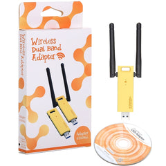 AC1200Mbps 2.4GHz & 5GHz Dual Band USB 3.0 WiFi Adapter External Network Card with 2 External Antenna, AC1200Mbps USB 3.0