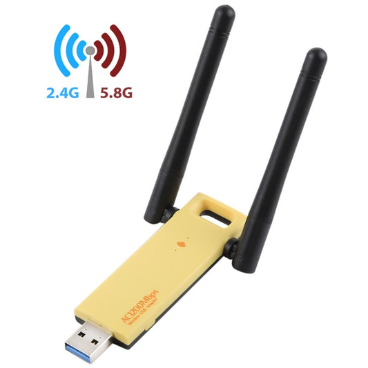 AC1200Mbps 2,4 GHz &amp; 5 GHz Dual Band USB 3.0 WiFi Adapter Externe Netzwerkkarte mit 2 externen Antennen, AC1200Mbps USB 3.0