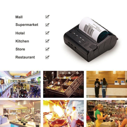 POS-8003 Portable Thermal Bluetooth Ticket Printer，Max Supported Thermal Paper Size：80x50mm