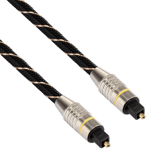 1m OD6.0mm Gold Plated Metal Head Woven Net Line Toslink Male to Male Digital Optical Audio Cable, Length: 1m