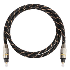 1m OD6.0mm Gold Plated Metal Head Woven Net Line Toslink Male to Male Digital Optical Audio Cable, Length: 1m