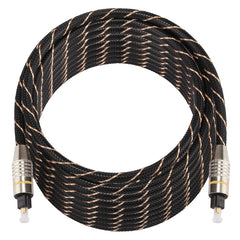 10m OD6.0mm Gold Plated Metal Head Woven Net Line Toslink Male to Male Digital Optical Audio Cable, Length: 10m