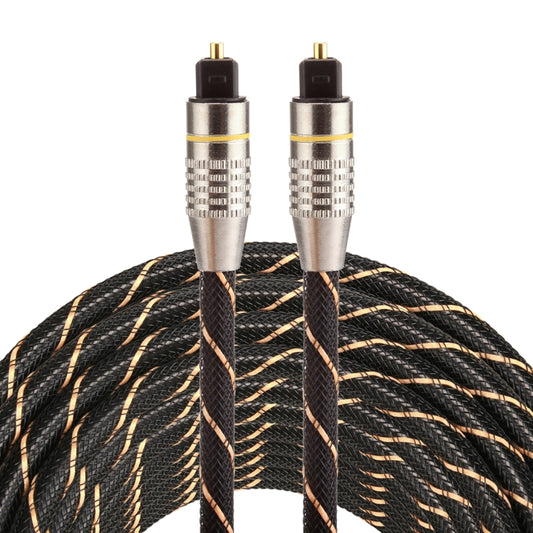 10m OD6.0mm Gold Plated Metal Head Woven Net Line Toslink Male to Male Digital Optical Audio Cable, Length: 10m