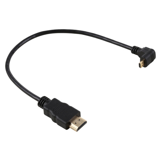 30cm 4K HDMI Male to Micro HDMI Positive Angled Male Gold-plated Connector Adapter Cable, 30cm Positive