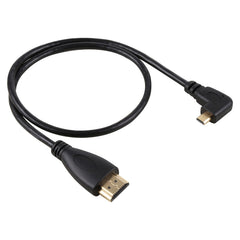 50cm 4K HDMI Male to Micro HDMI Right Angled Male Gold-plated Connector Adapter Cable, 50cm Right