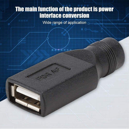 USB Female to 5.5 x 2.1mm Female Plug Adapter Connector