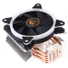 6 Copper Tubes CPU Heatsink Hydraulic Bearing Cooling Fan Silent Fan with RGB Colorful Lights 4 Pin for Intel: LGA775 1150 1151 1155 1156 1366 2011 (AMD: FM1 FM2 AM2 AM3+ AM4)