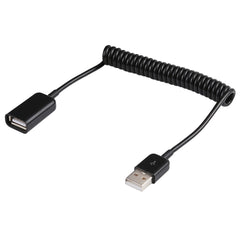 1m USB-A Male to USB-A Female Spring Coiled Cable, AM to AF, Length: 1.0m