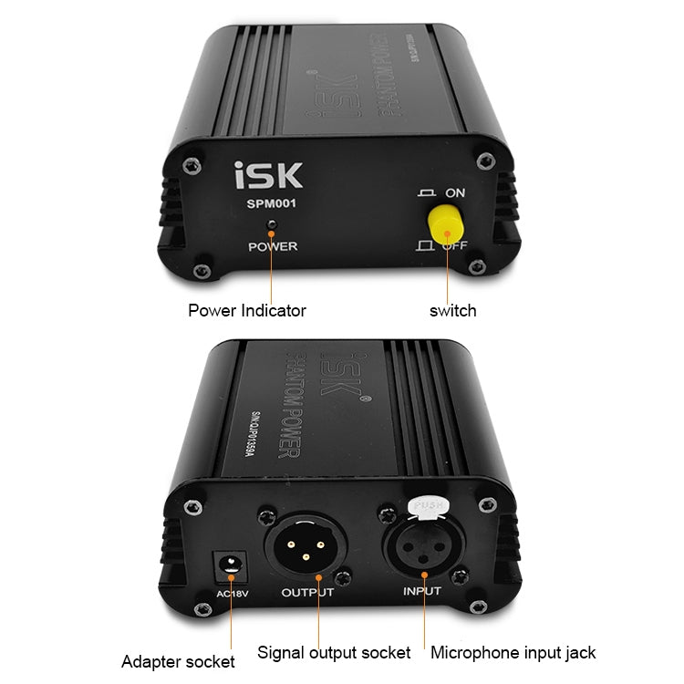 ISK SPM001 48V Phantom Power Source for Condenser Microphone