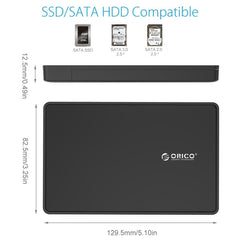 ORICO 2588US3 USB3.0 External Hard Disk Box Storage Case for 2.5 inch SATA HDD / SSD 9.5mm Laptop PC