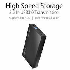 ORICO 3588US3 USB 3.0 Typ-B 2,5/3,5 Zoll SSD/SATA HDD Gehäuse Speicherfestplattenbox für Laptop-Computer-Desktop-PC, USB Typ-B