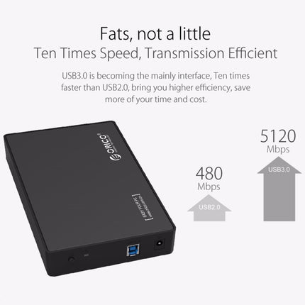 ORICO 3588US3 USB 3.0 Type-B 2.5 / 3.5 inch SSD / SATA HDD Enclosure Storage Hard Disk Box for Laptop Computer Desktop PC, USB Type-B