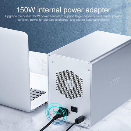 ORICO 9558U3 5-bay USB 3.0 Type-B Aluminum 3.5 inch SSD / SATA HDD Enclosure Storage Hard Disk Box for Laptop Computer Desktop PC, SSD / SATA (Black)