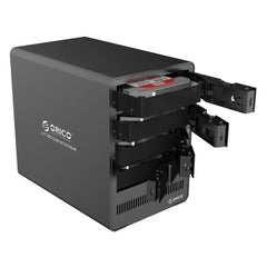 ORICO 9558RU3 5-bay USB 3.0 Type-B Aluminum 3.5 inch SATA HDD Enclosure Storage Hard Disk Box, Support RAID 0 / 5 Mode, SATA (RAID 0 / 5 Mode) Black
