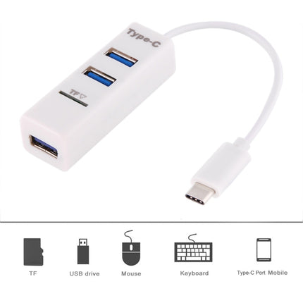2 in 1 USB 3.1 USB-C / Type-C to USB 2.0 COMBO 3 Ports HUB + TF Card Reader, 3 Ports USB+TF Card