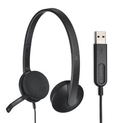 Logitech H340 Computer Office Education Training USB Interface Microphone Wired Headset, H340