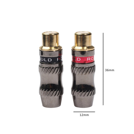 REXLIS TR026-1 2 PCS RCA Female Plug Audio Jack Gold Plated Adapter for DIY Audio Cable & Video cable, RCA Female