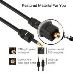 1m OD4.0mm Toslink Male to 3.5mm Mini Toslink Male Digital Optical Audio Cable, 1m