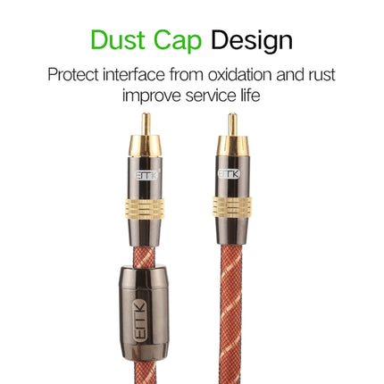 EMK TZ/A 8m OD8.0mm Gold Plated Metal Head RCA to RCA Plug Digital Coaxial Interconnect Cable Audio / Video RCA Cable, Length: 8m
