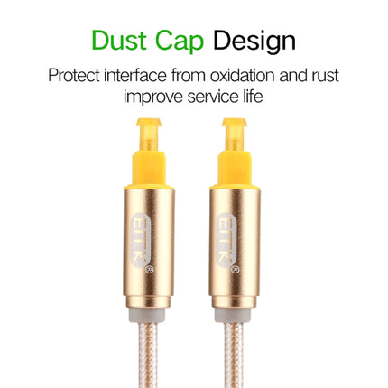 EMK 3m OD4.0mm Gold Plated Metal Head Woven Line Toslink Male to Male Digital Optical Audio Cable, Length: 3m