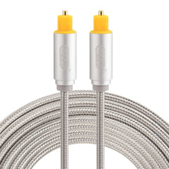 EMK 3m OD4.0mm Gold Plated Metal Head Woven Line Toslink Male to Male Digital Optical Audio Cable, Length: 3m