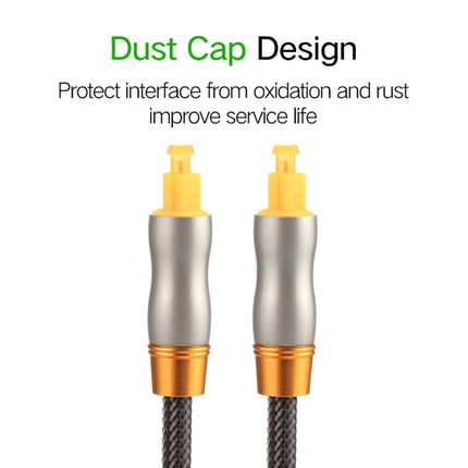 1m OD6.0mm Gold Plated Metal Head Woven Line Toslink Male to Male Digital Optical Audio Cable, Length: 1m
