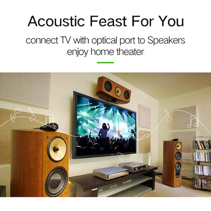 1m OD6.0mm Gold Plated Metal Head Woven Line Toslink Male to Male Digital Optical Audio Cable, Length: 1m