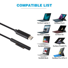 USB-C / Type-C to 6 Pin Magnetic Male Laptop Power Charging Cable for Microsoft Surface Pro 7 / 6 / 5 , Cable Length: about 1.5m, for Microsoft Surface Pro 7 / 6 / 5