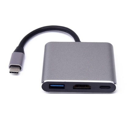 V125 UCB-C / Type-C Male to PD +  HDMI + USB 3.0 Female 3 in 1 Converter, 3 in 1