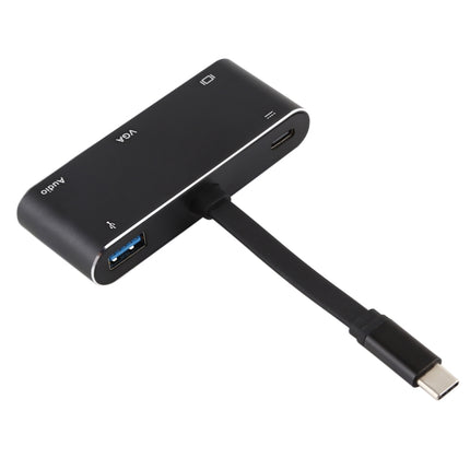 V126 UCB-C / Type-C Male to PD + HDMI + VGA + Audio + USB 3.0 Female 5 in 1 Converter, 5 in 1
