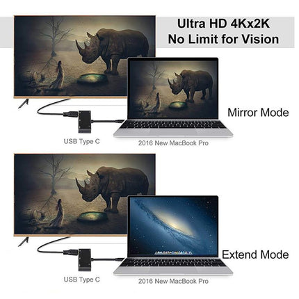 V126 UCB-C / Type-C Male to PD + HDMI + VGA + Audio + USB 3.0 Female 5 in 1 Converter, 5 in 1