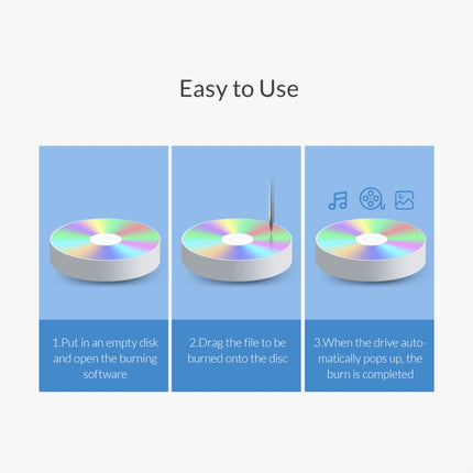 ORICO DVD-XD007 Portable USB 3.0 Interface External CD DVD Optical Drive CD/DVD-RW Recorder