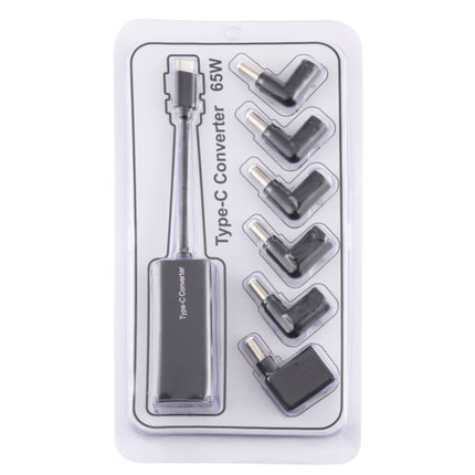 Laptop Power Adapter 65W USB-C / Type-C Converter to 6 in 1 Power Adapter