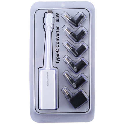 Laptop Power Adapter 65W USB-C / Type-C Converter to 6 in 1 Power Adapter
