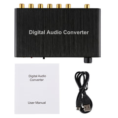 2CH Digital Audio Decoder Converter with Optical Toslink SPDIF Coaxial for Home Theater / PS4 / PS3 / XBOX360, Support Volume Control, AC-3, DTS