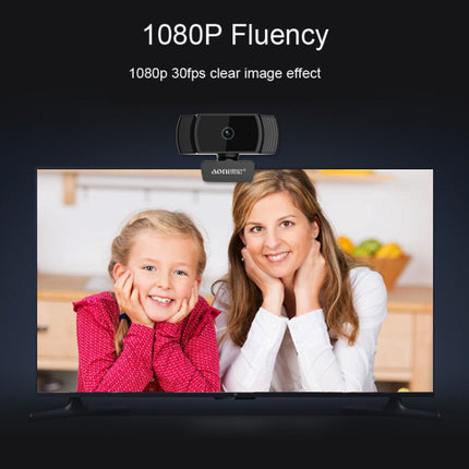 Aoni A20 FHD 1080P IPTV WebCam Telekonferenz Unterricht Live-Übertragung Computerkamera mit Mikrofon, A20