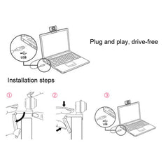 Aoni C33 Beauty FHD 1080P IPTV WebCam Teleconference Teaching Live Broadcast Computer Camera with Microphone, Drive-free Plug and Play, C33