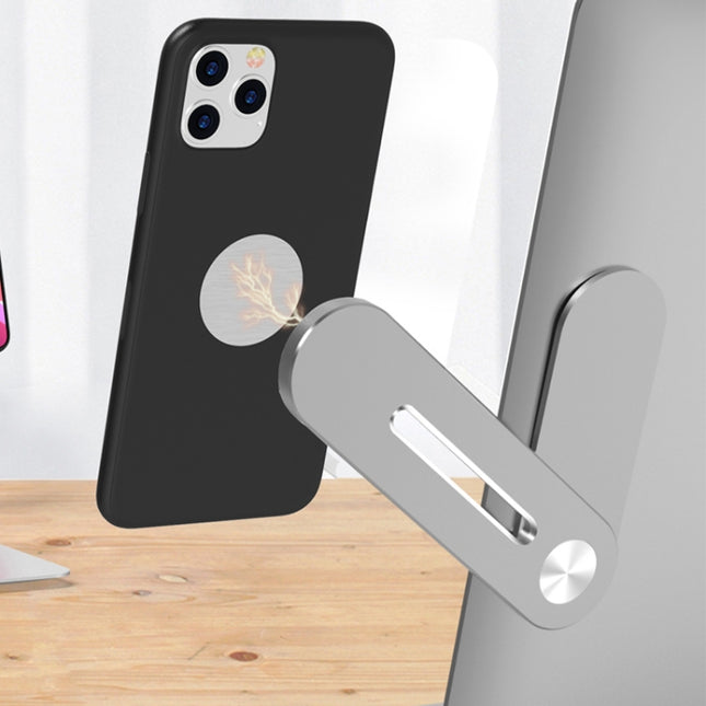 Universelle, einfügbare Laptop-Erweiterungshalterung aus Aluminiumlegierung mit magnetischer Saugnapfhalterung für Mobiltelefone, Silber