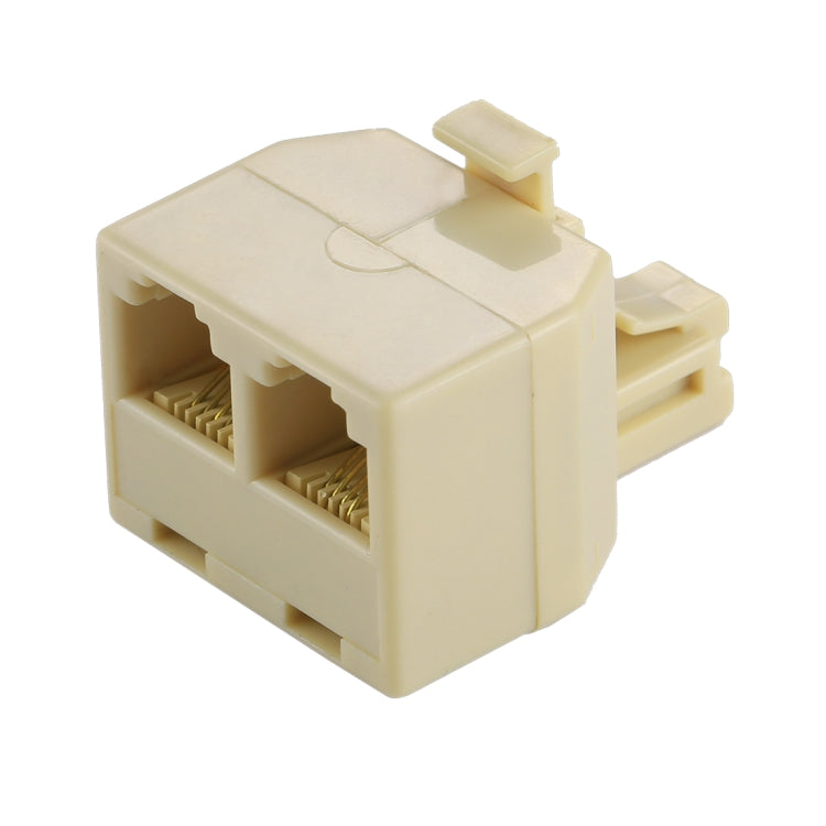 RJ11 Dual Ports Desktop Telephone Extension Cable Extender Connector Adapter, 2 RJ11 Female to RJ11 Male