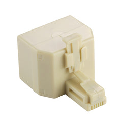 RJ11 Dual Ports Desktop Telephone Extension Cable Extender Connector Adapter, 2 RJ11 Female to RJ11 Male