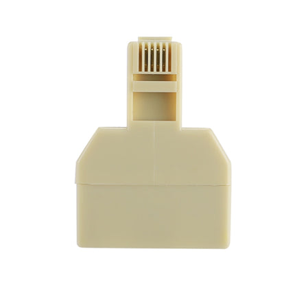 RJ11 Dual Ports Desktop Telephone Extension Cable Extender Connector Adapter