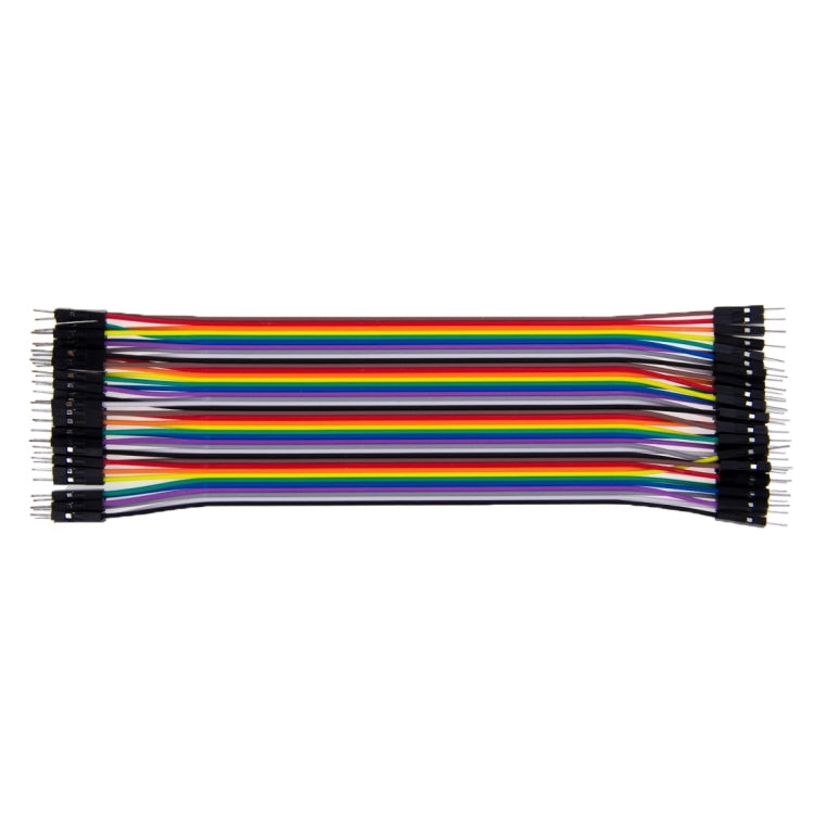 Multicolored  40 Pin Breadboard Jumper Wires Ribbon Cable, Male to Male