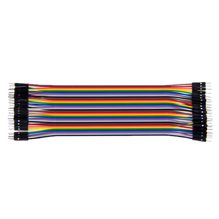 Multicolored  40 Pin Breadboard Jumper Wires Ribbon Cable, Male to Male