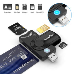 ROCKETEK CR310 USB 3.0 + TF Card + SD Card + SIM Card + Smart Card Multi-function Card Reader, USB 3.0